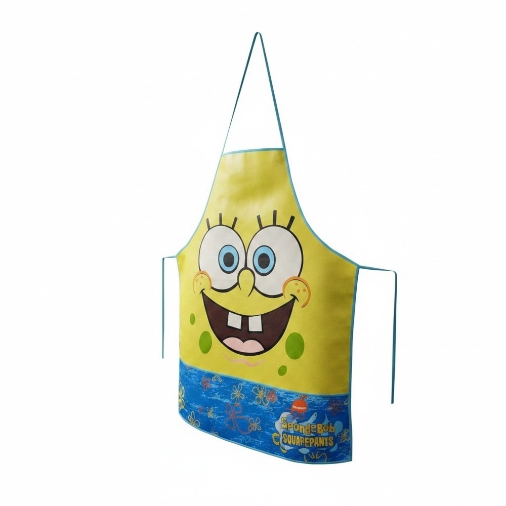 Nickelodeon SpongeBob SquarePants Yellow Blue Wipeable Bib Kitchen Apron Graphic